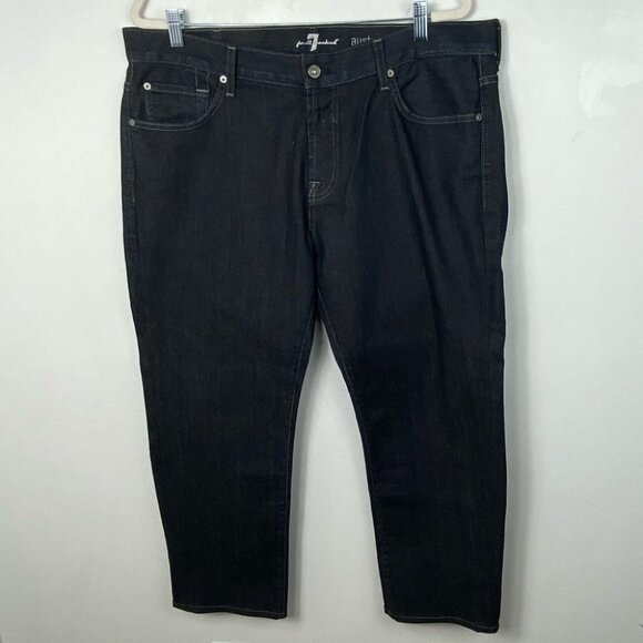 7 For All Mankind Short Austyn Relax Fit Straight Indigo Chester Jean Size 38 - Picture 2 of 10